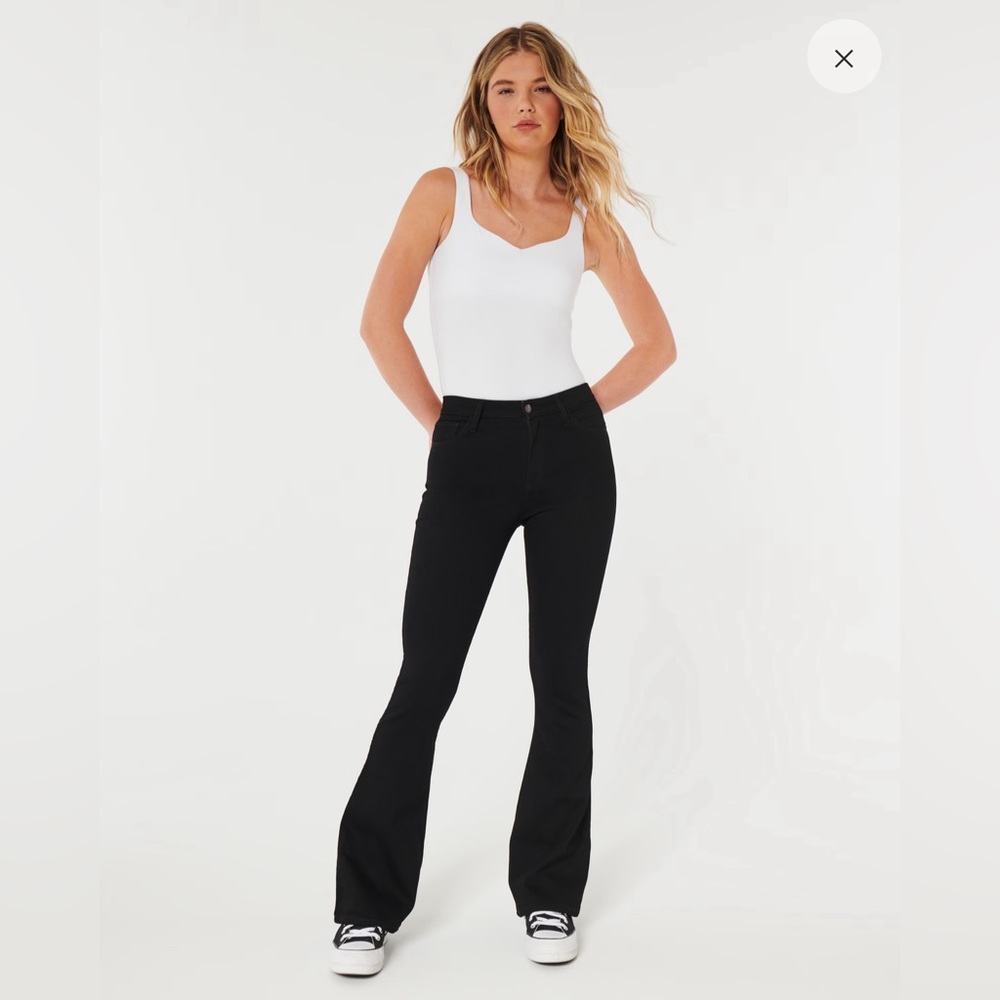 Hollister High-Rise Black Flare Jeans